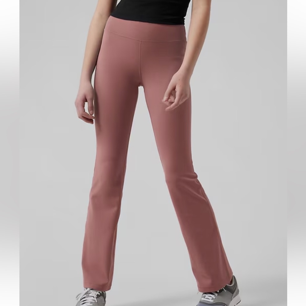 Athleta GIRL XXL 16 High Rise Chit Chat Flare Pant Leggings Mauve Dusty Pink
